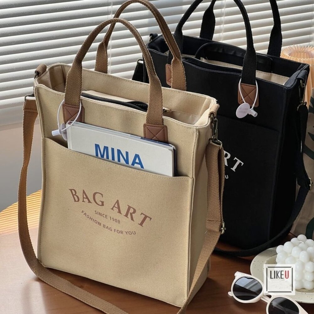 1 OF Canvas bag for students' artistic single shoulder carrying crossbody bag